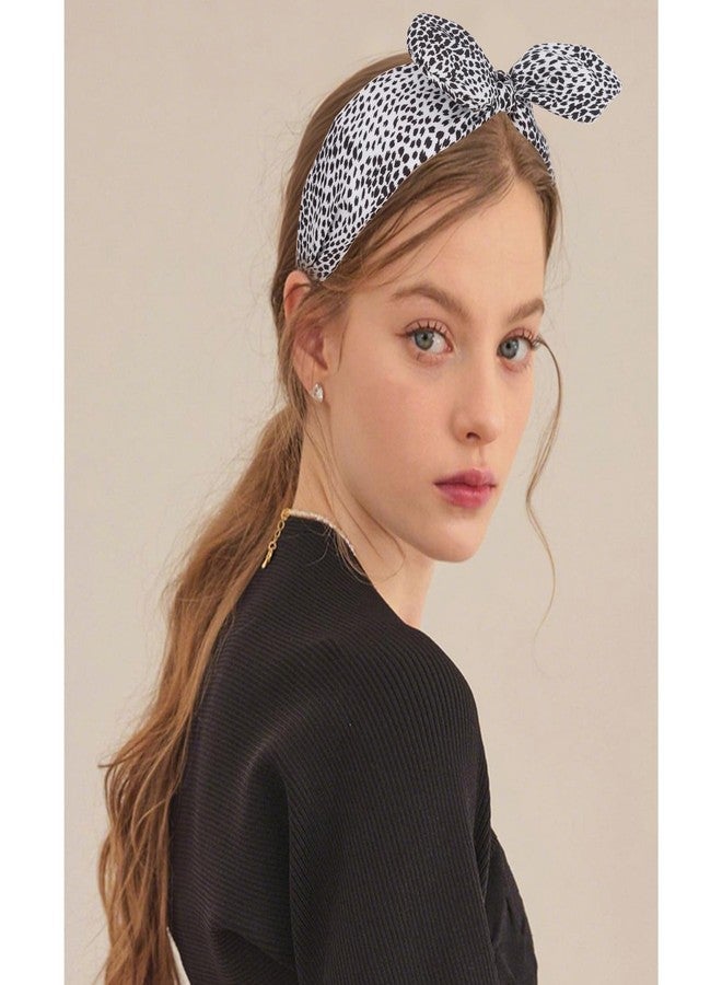 كوراسا طوق رأس كوراسا كبير مزين بفيونكة للنساء، طوق رأس بنقشة الفهد مع فيونكة، أطواق رأس أنيقة وعصرية للنساء، إكسسوارات شعر بنقشة الفهد - Image 5
